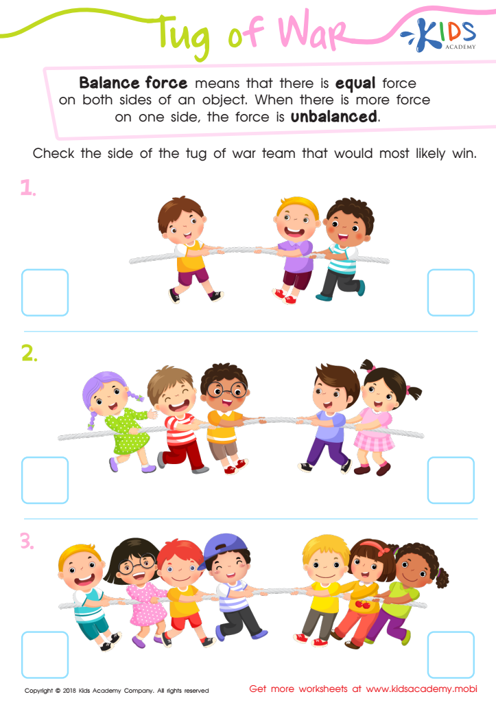 Balanced Forces Worksheet Free Printable PDF For Children