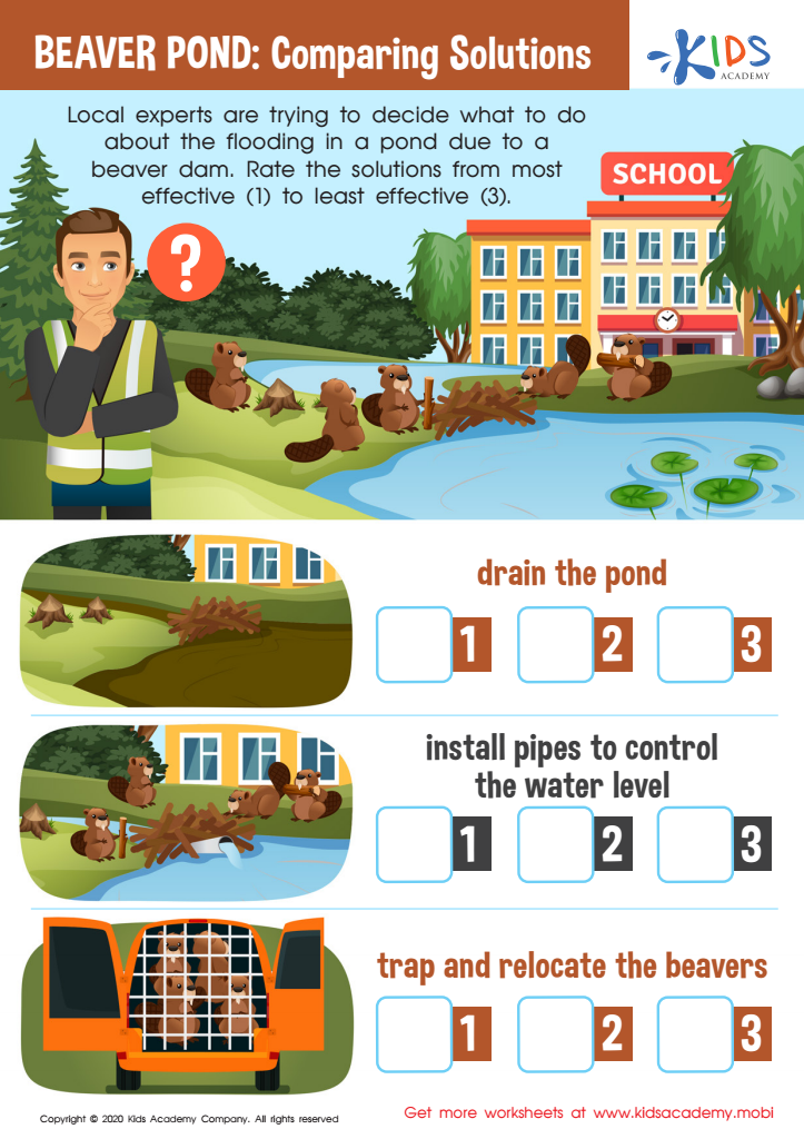 Beaver Pond: Comparing Solutions Worksheet