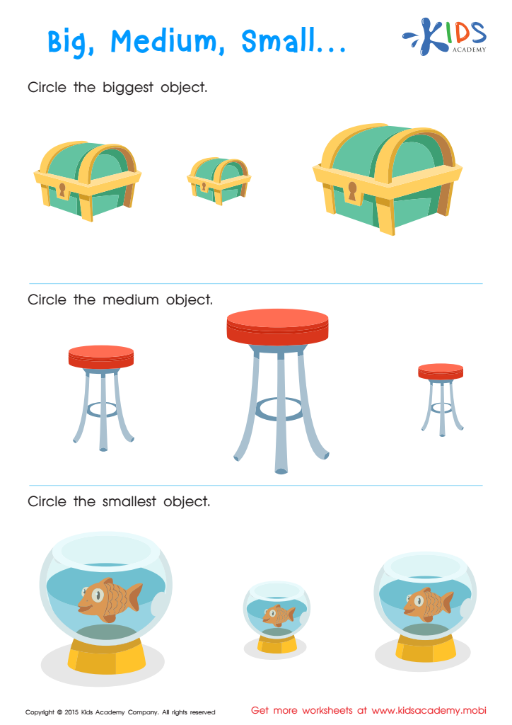 Big medium small worksheet