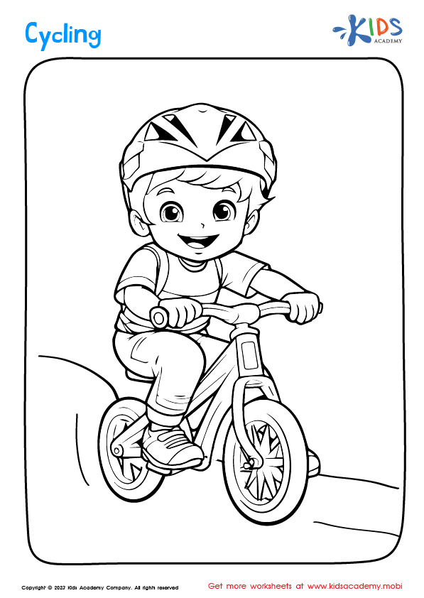 Boy Cycling coloring page