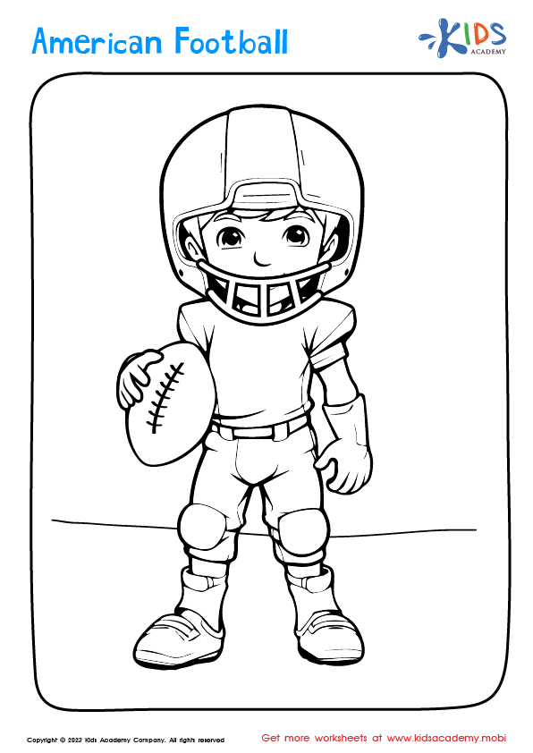 Boy Playing American Football coloring page