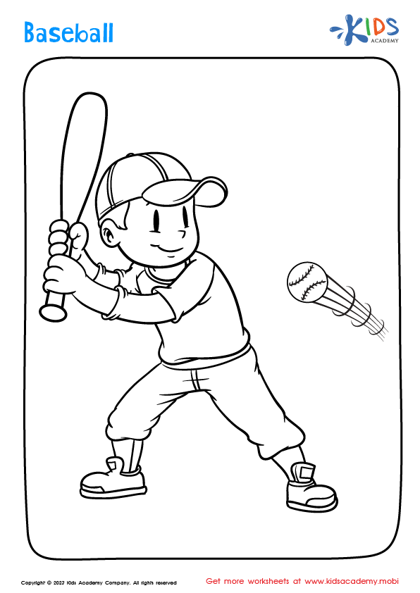 Boy Playing Baseball coloring page