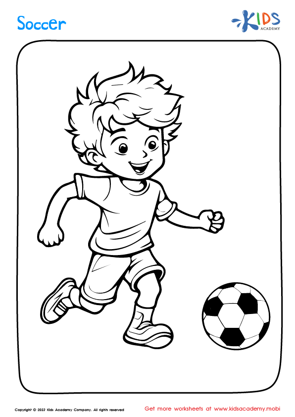 Boy Playing Soccer coloring page