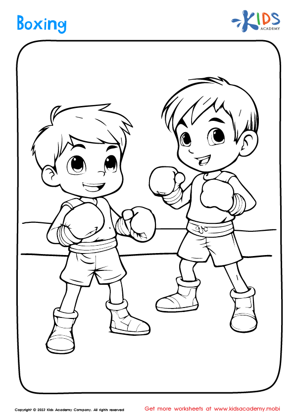 Boys Boxing coloring page