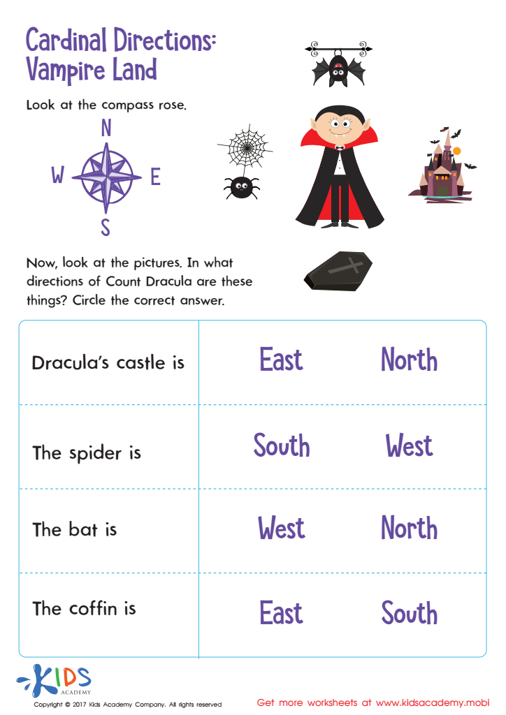 cardinal directions printable free printable for kids