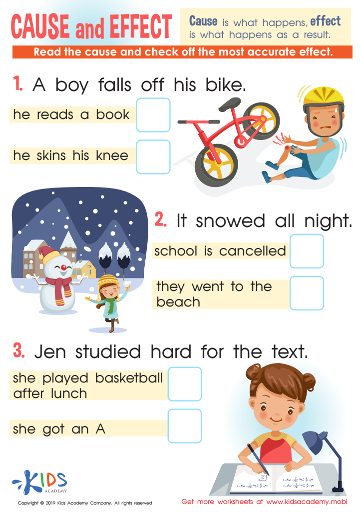 Cause And Effect Free Download Worksheet For Kids