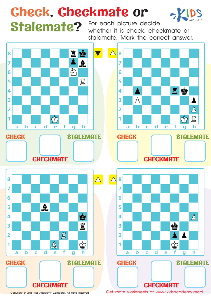 Check. Checkmate or Stalemate? Worksheet