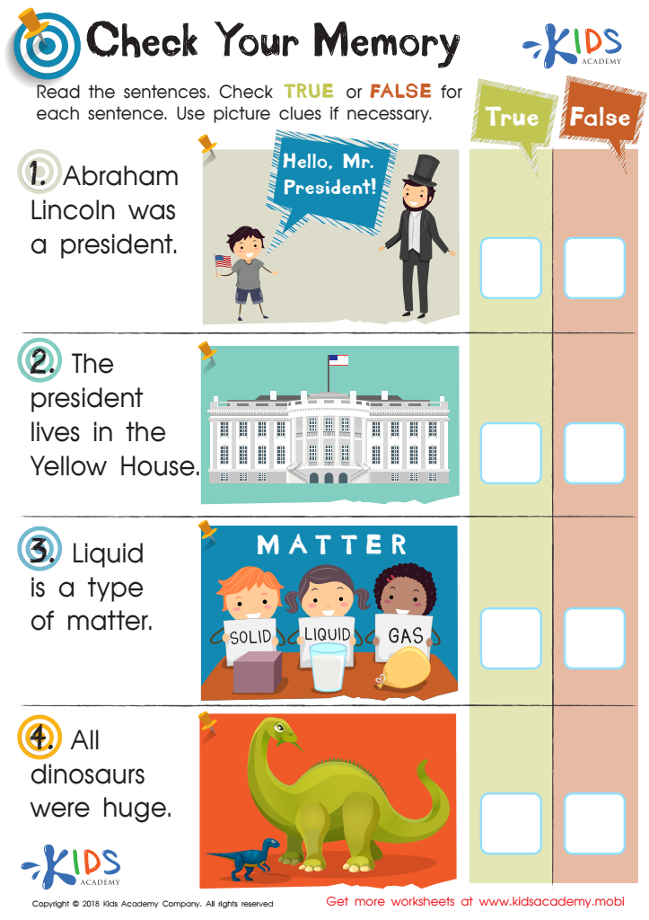 Check Memory Worksheet