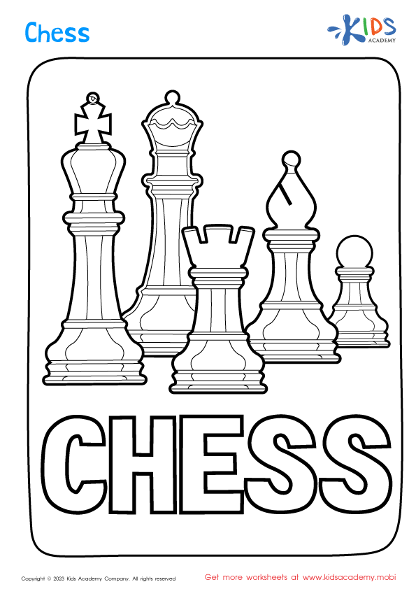 Chess Set Coloring Page