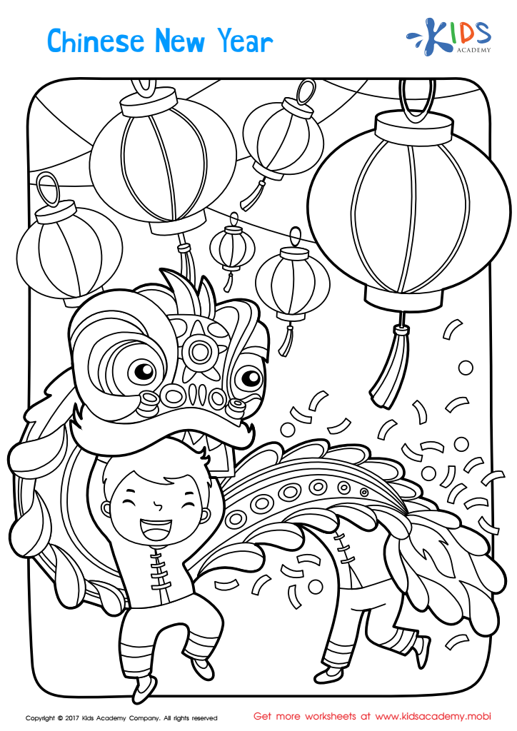 Chinese New Year Worksheet: Printable Coloring Page for Kids