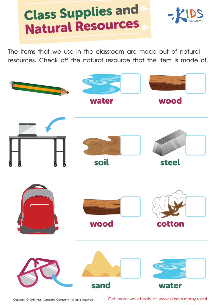 natural resources for kids worksheets