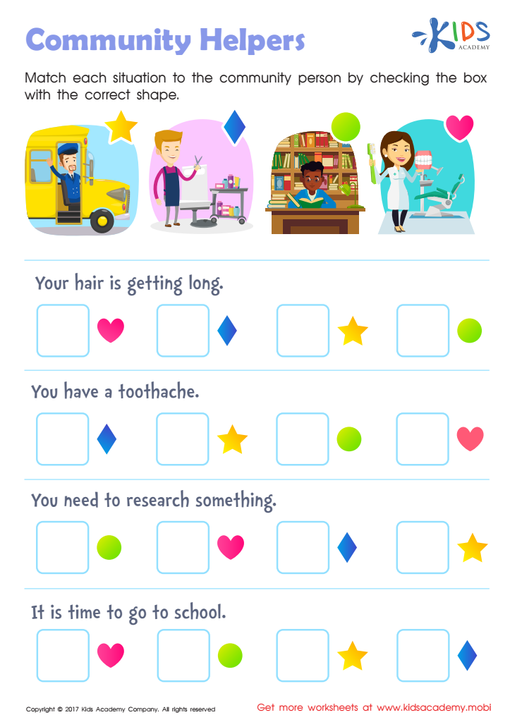 Free Printable Community Helpers Worksheets For Kindergarten Pdf 