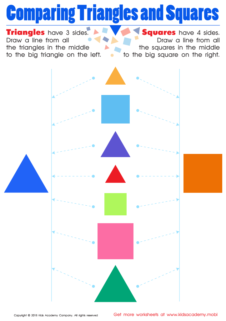Comparing Triangles Squares Worksheet