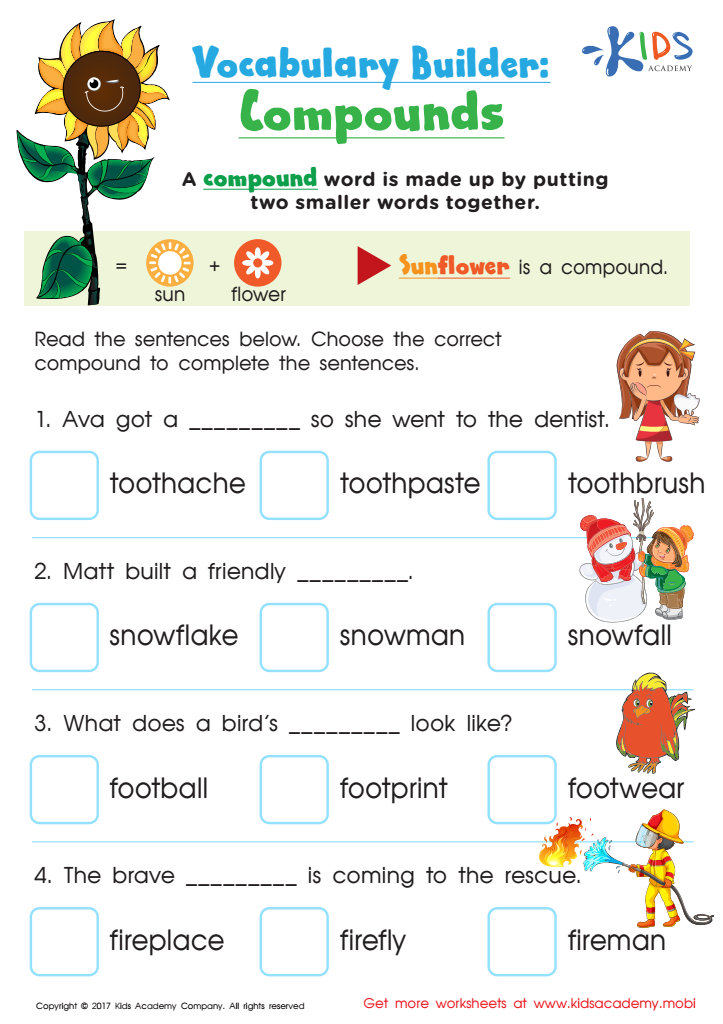 compound words worksheet free printable pdf for kids