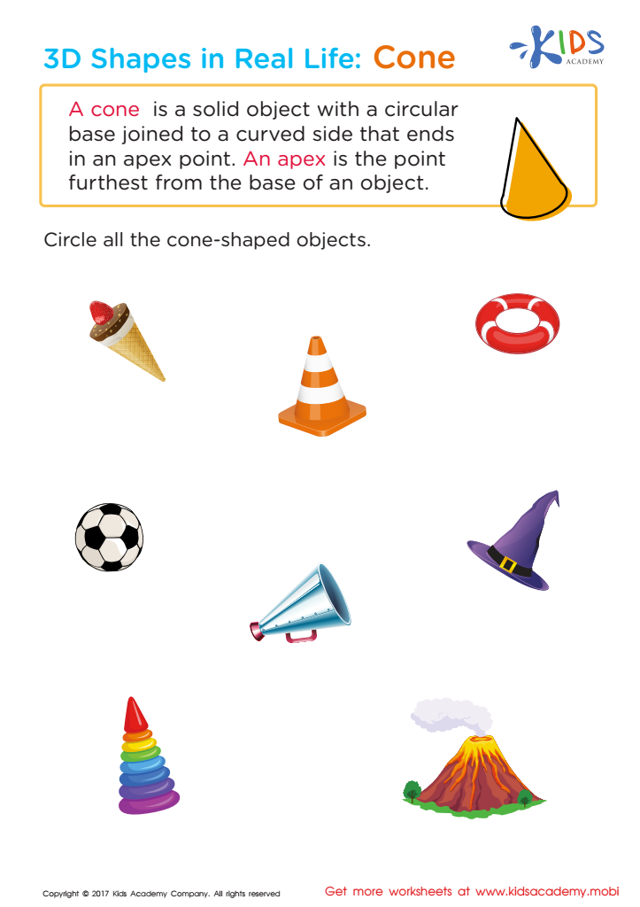 3D Shapes in Real Life Cone Printable