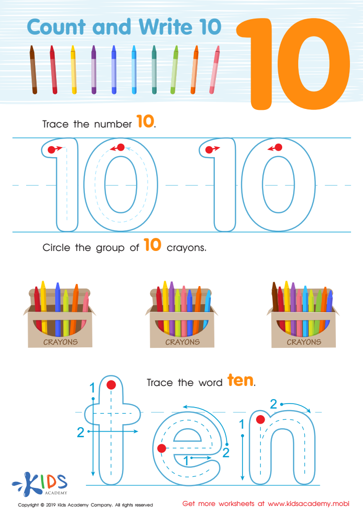 Count and Write 10 Worksheet