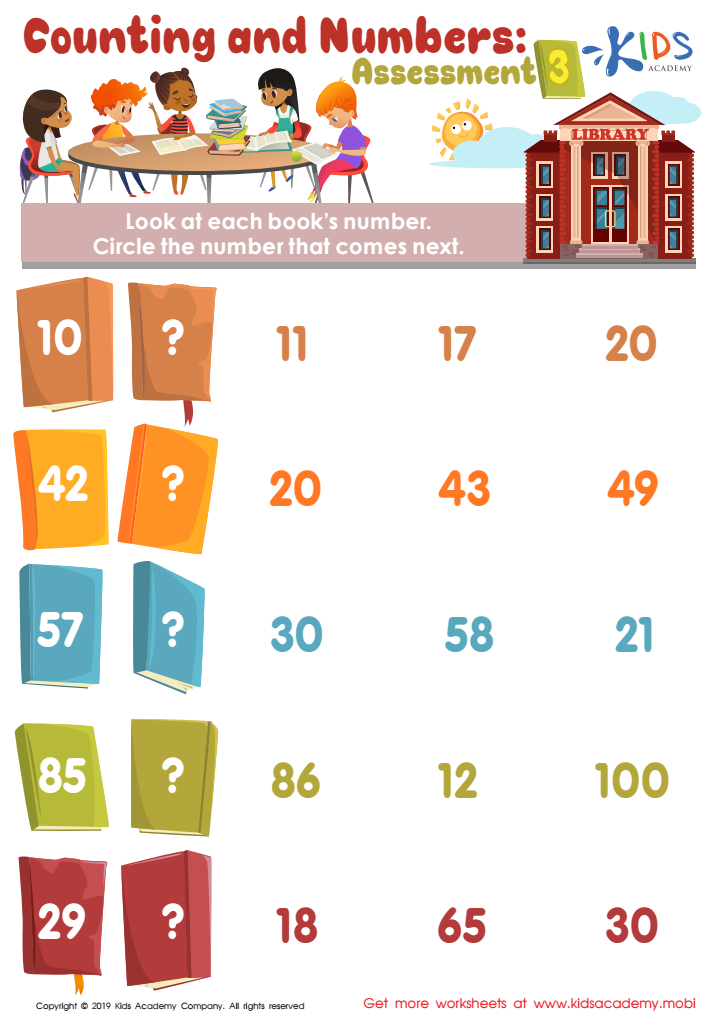 Counting and Numbers: Assessment Worksheet