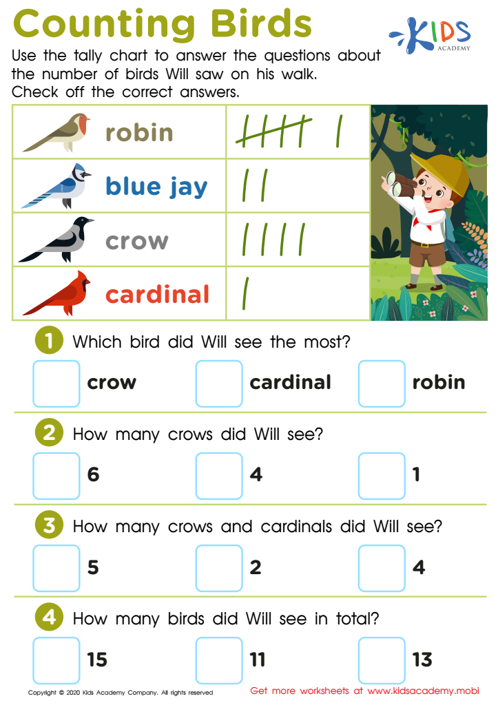 Birds Chart for Kids