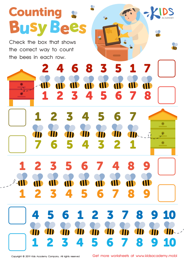 Counting Busy Bees Worksheet
