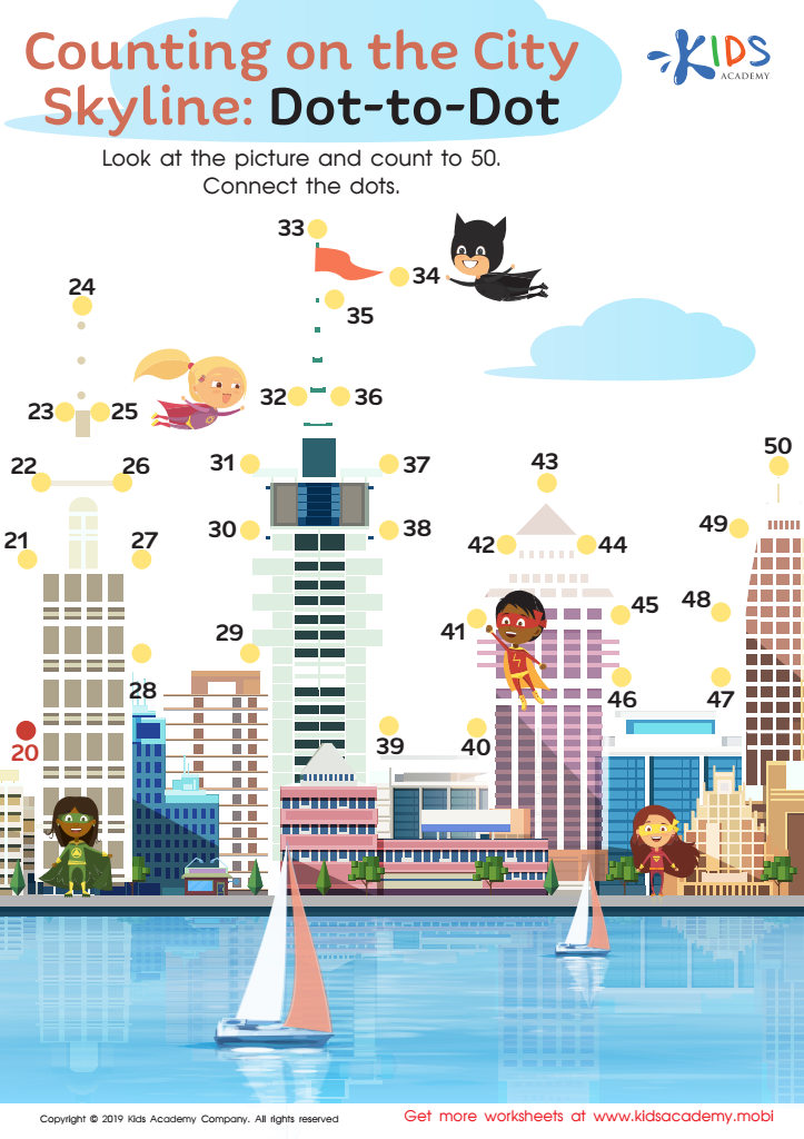 Counting on the City Skyline: Dot-to-Dot Worksheet
