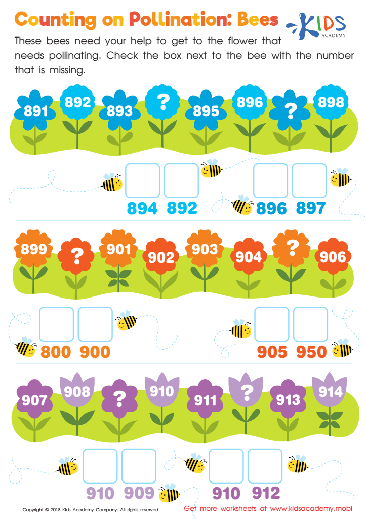 Counting on Pollination: Bees Worksheet