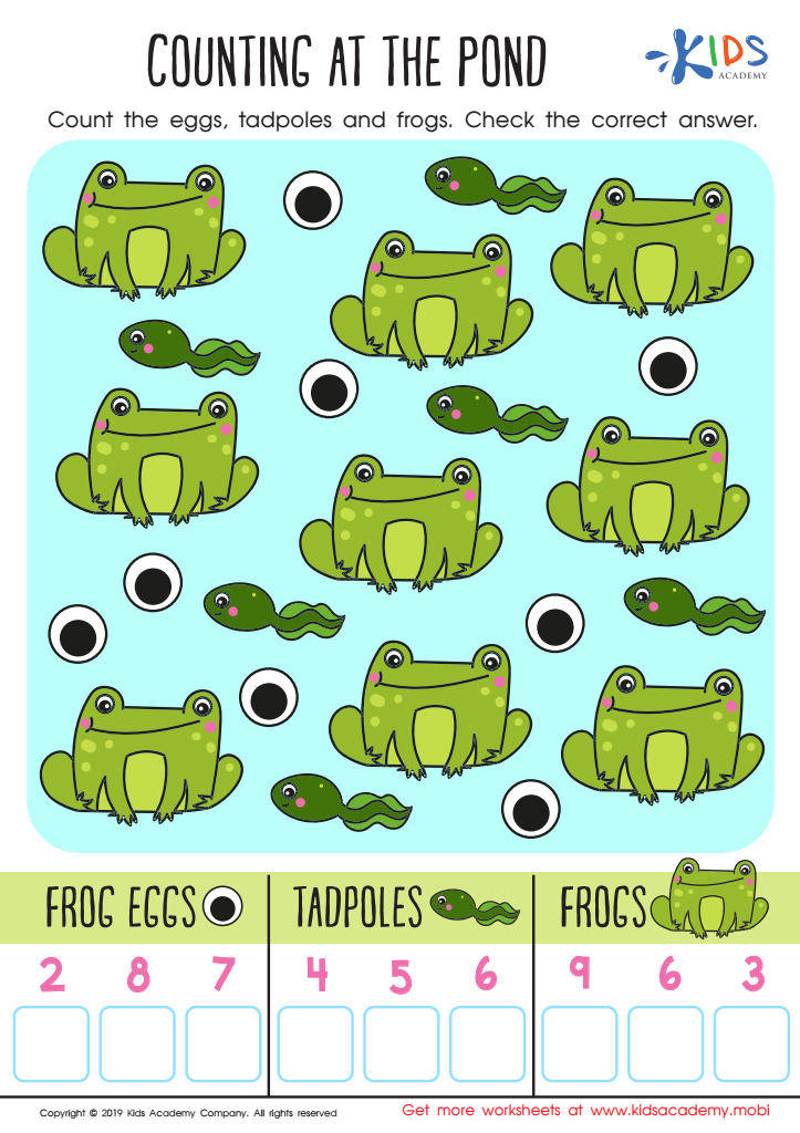 Counting at the Pond Worksheet