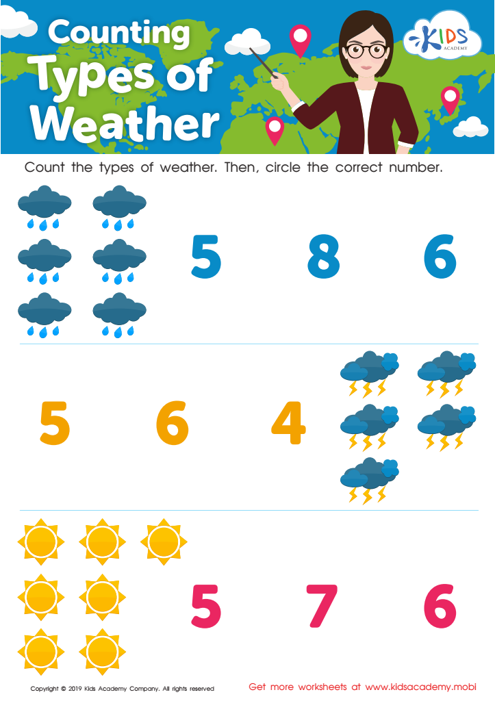 Counting Types of Weather Worksheet