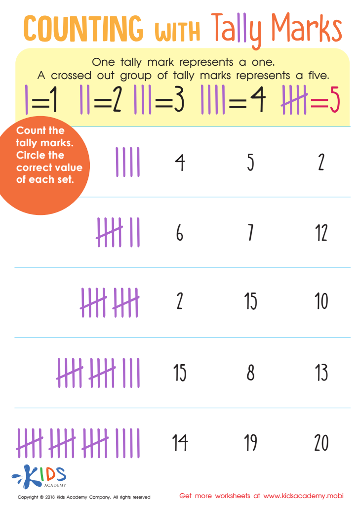 Counting with Tally Marks Worksheet