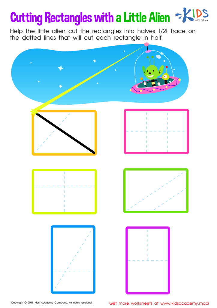 Cutting Rectangles with Alien Worksheet