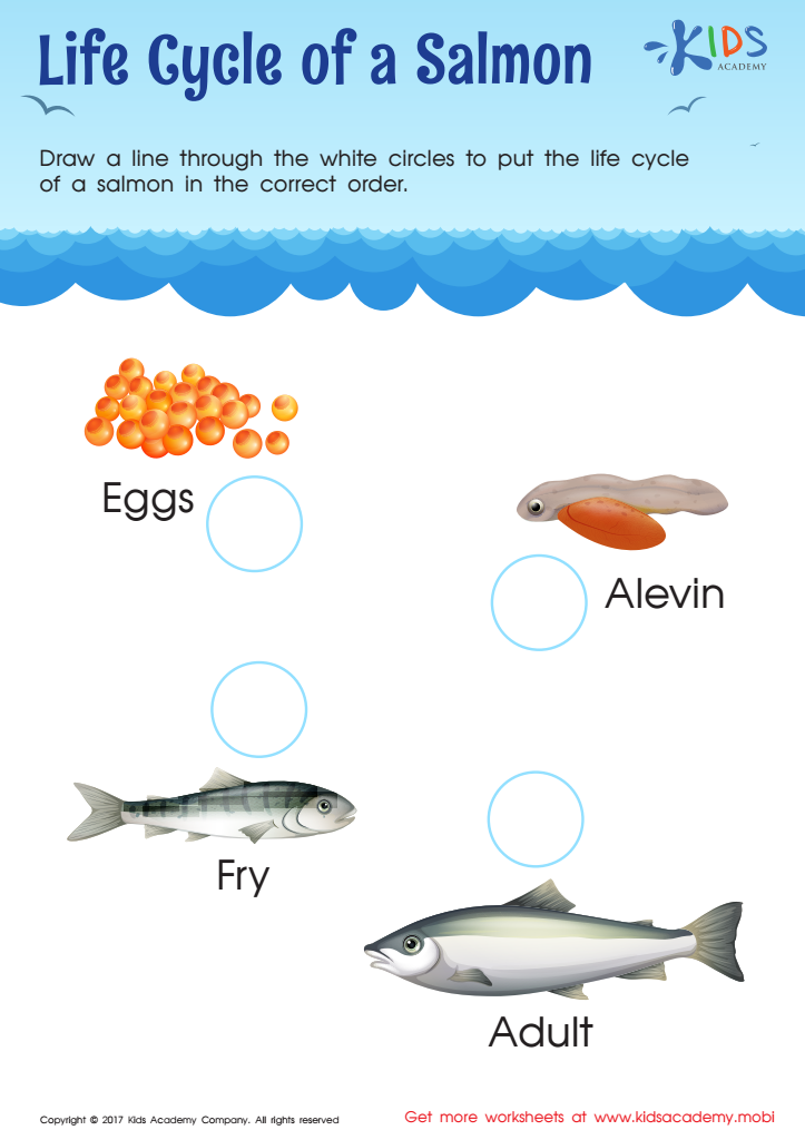 Life cycle of a salmon worksheet pdf