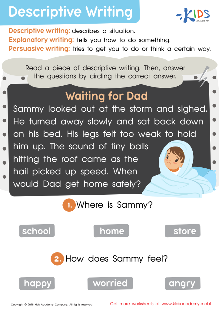 Descriptive Writing Worksheet Part 2 For Kids