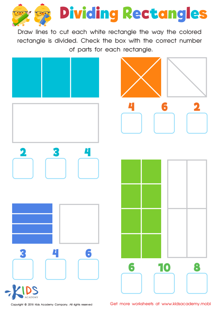 Dividing Rectangles Worksheet