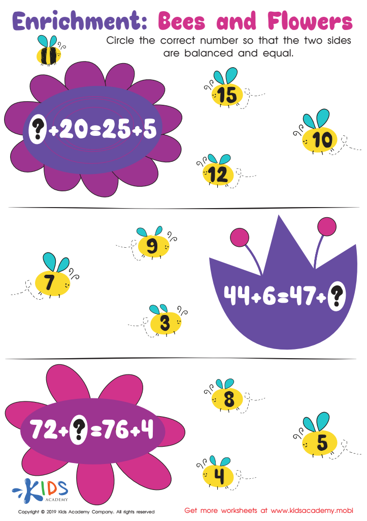 Enrichment: Bees and Flowers Worksheet