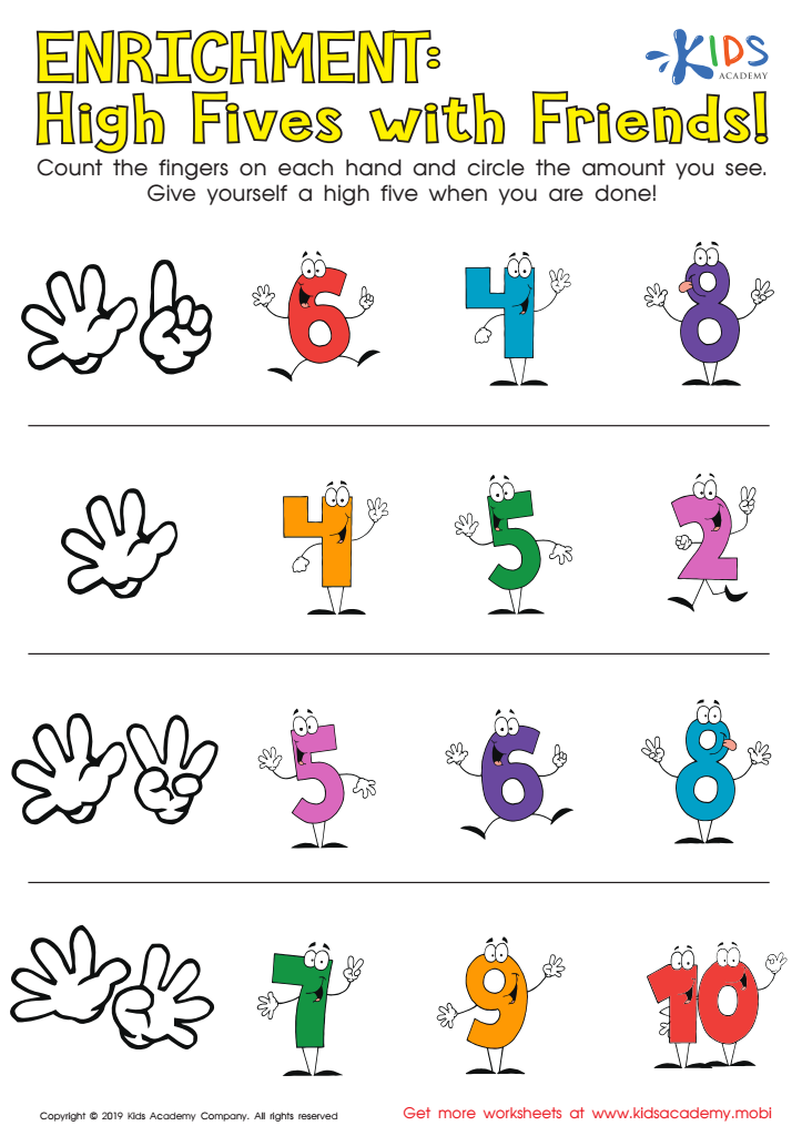 Enrichment: High Fives with Friends! Worksheet