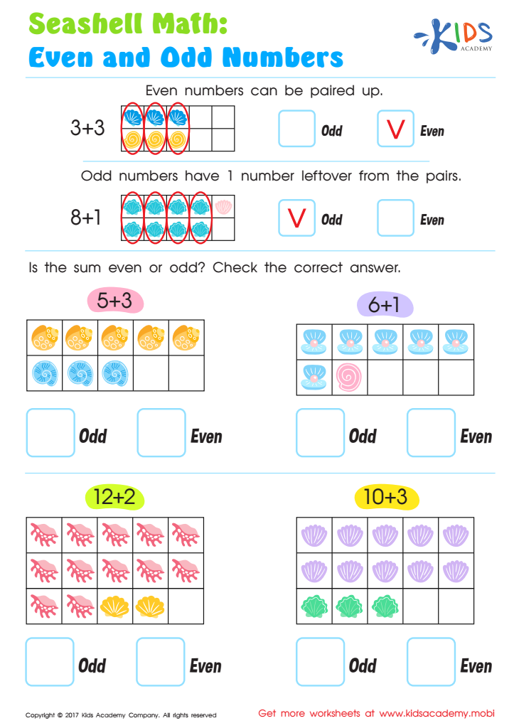 Even and odd numbers worksheet for 2nd grade