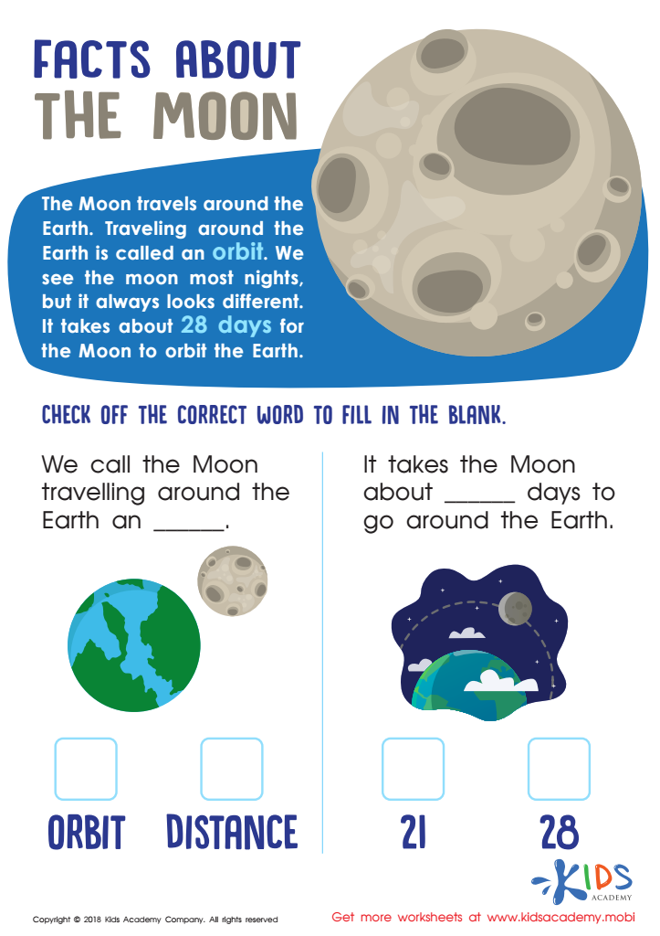 Facts About the Moon Worksheet