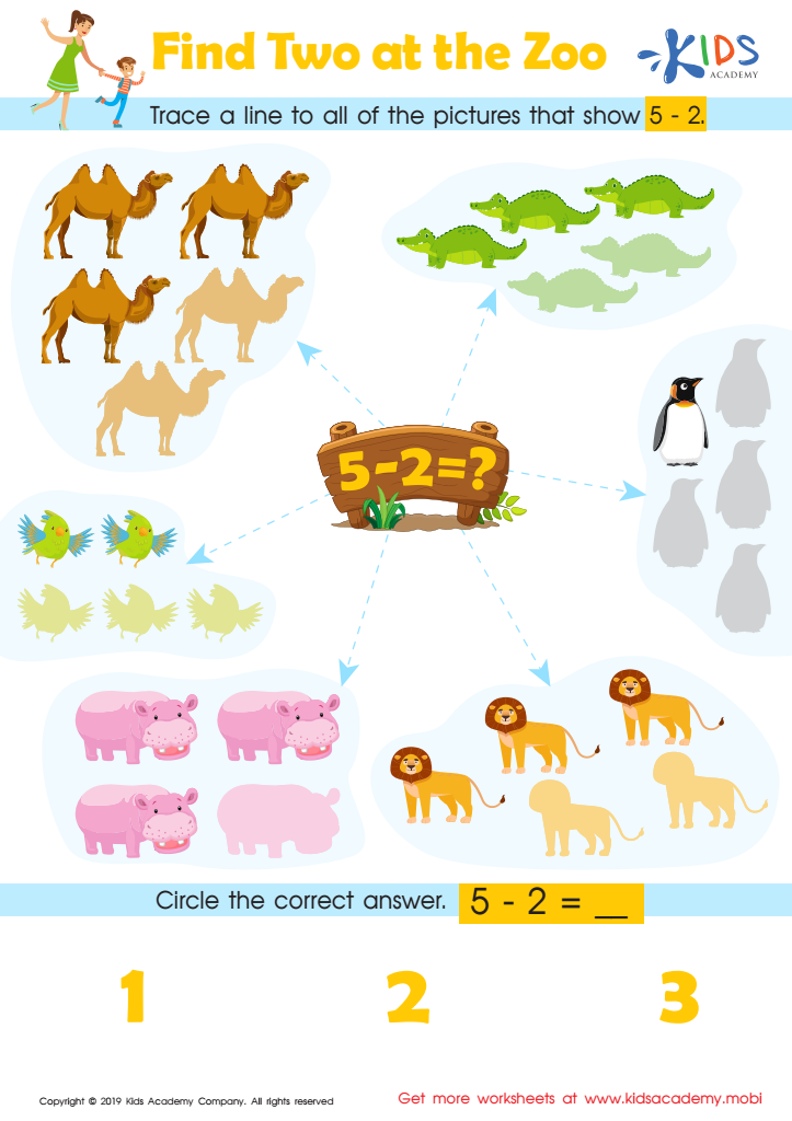 Find Two at the Zoo Worksheet