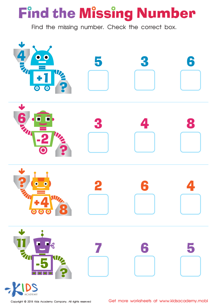 Find The Missing Number Worksheet Free Printable PDF For Children