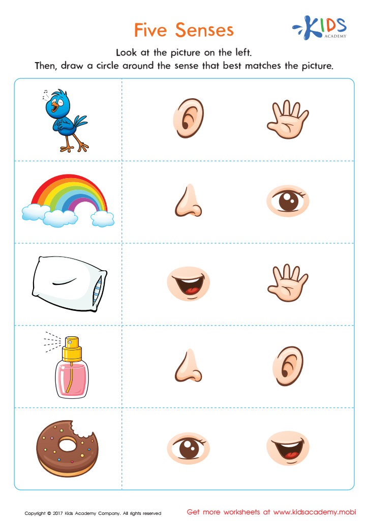 The Five Senses Worksheets For Preschools Five Senses Worksheet For 
