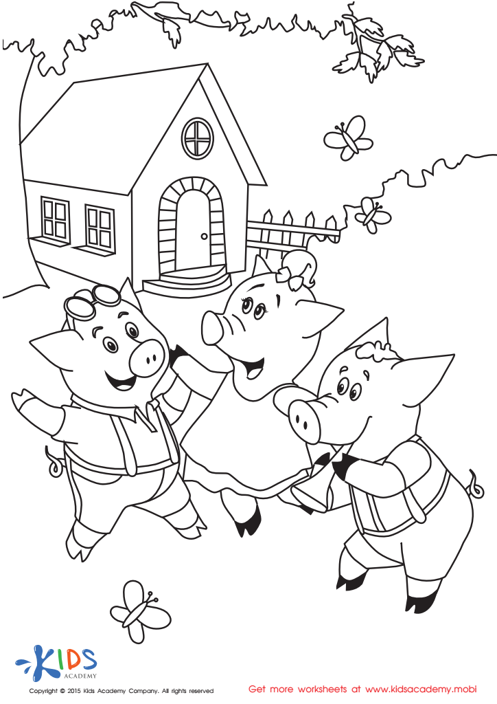 Folktales Printable PDF Worksheets: The 3 Little Pigs
