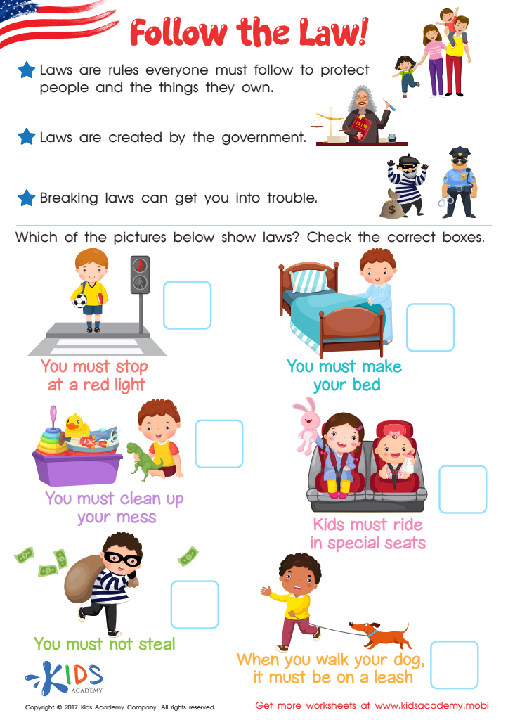 Rules and law worksheets for 2nd grade