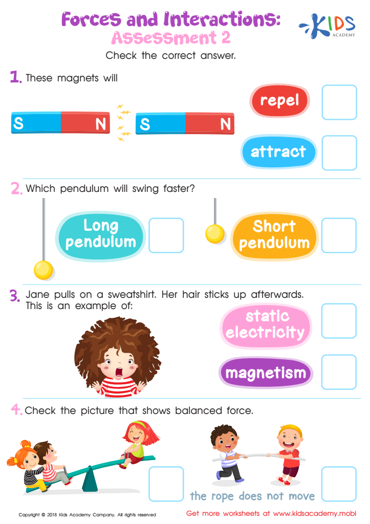 Science Forces Worksheet