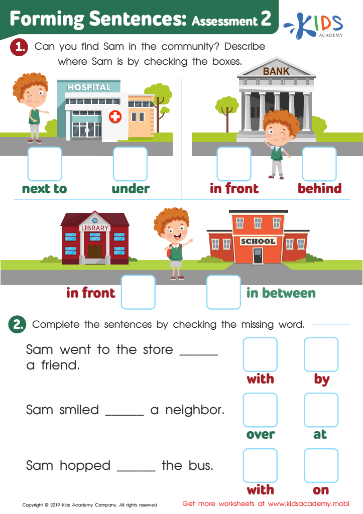 Forming Sentences Assessment 2 Worksheet For Kids Answers And Completion Rate