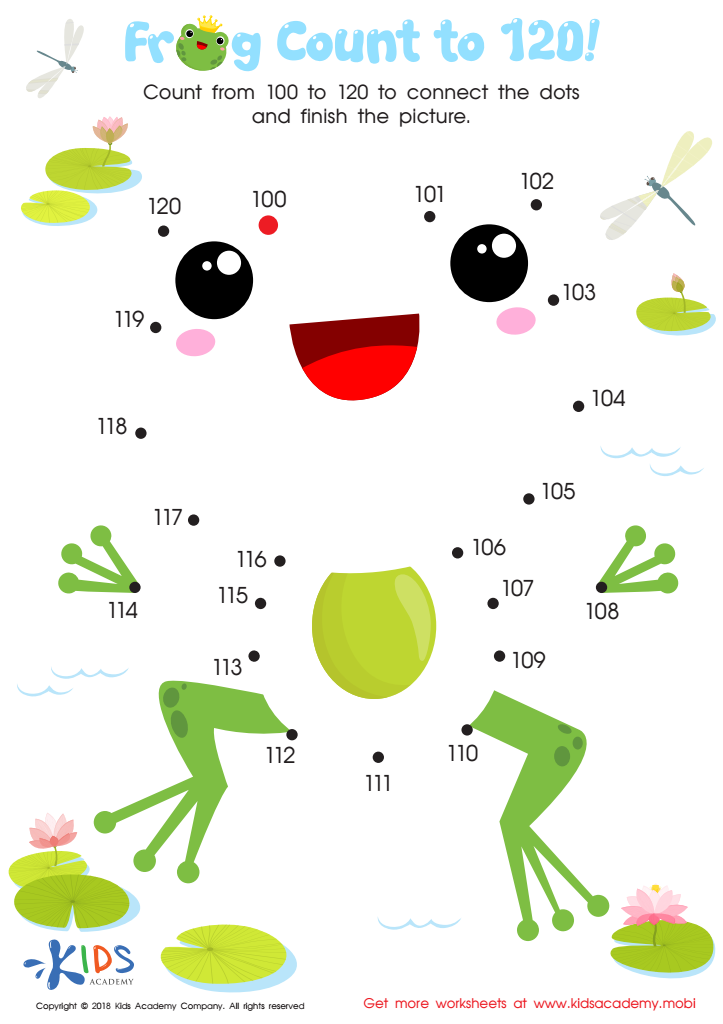 Frog Count to 120 Worksheet