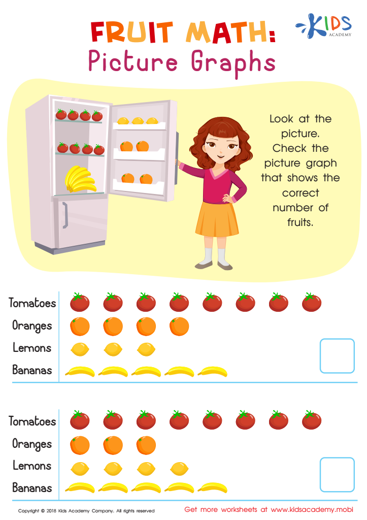 Fruit Math: Picture Graphs Worksheet