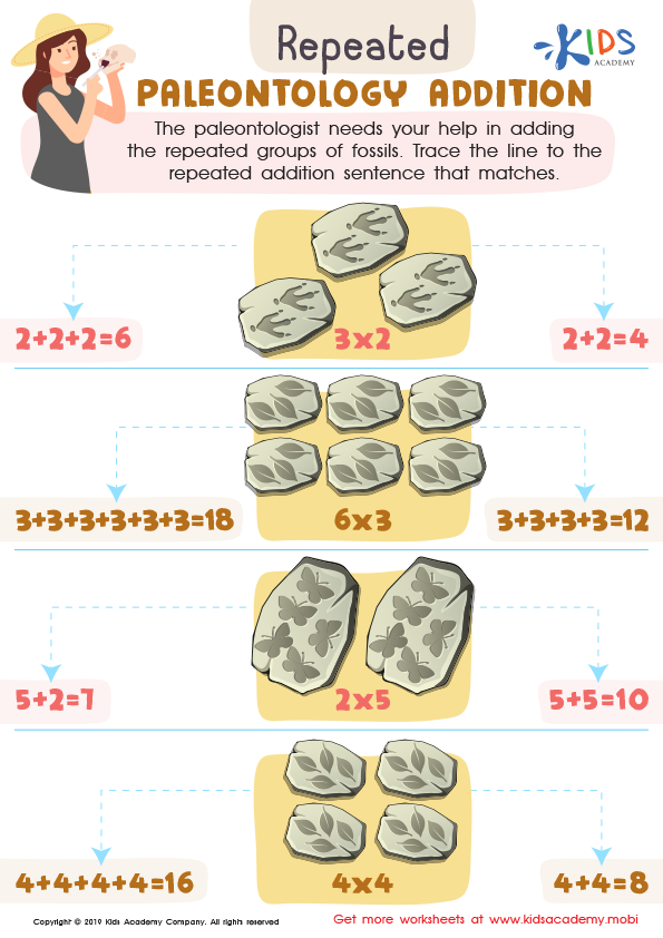 Repeated Archaeology Addition Worksheet