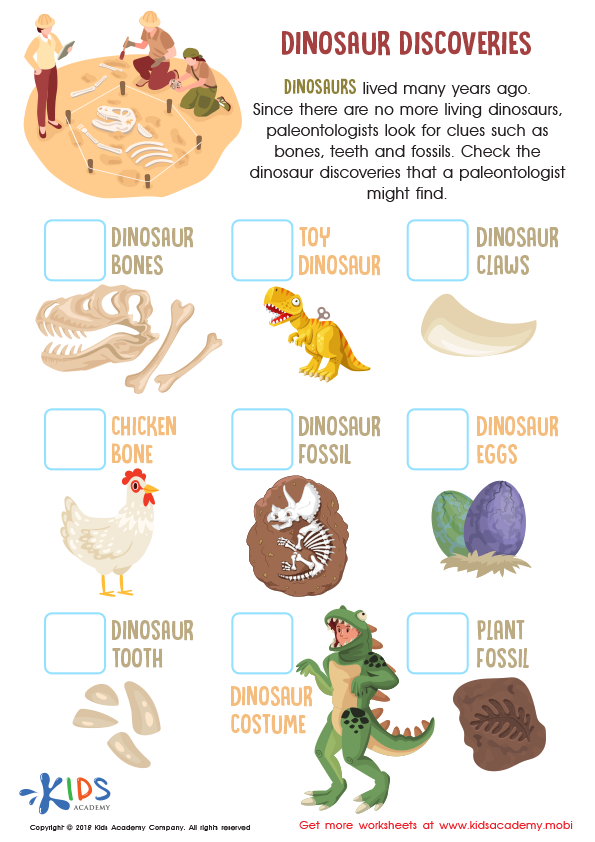 Dinosaur Discoveries Worksheet