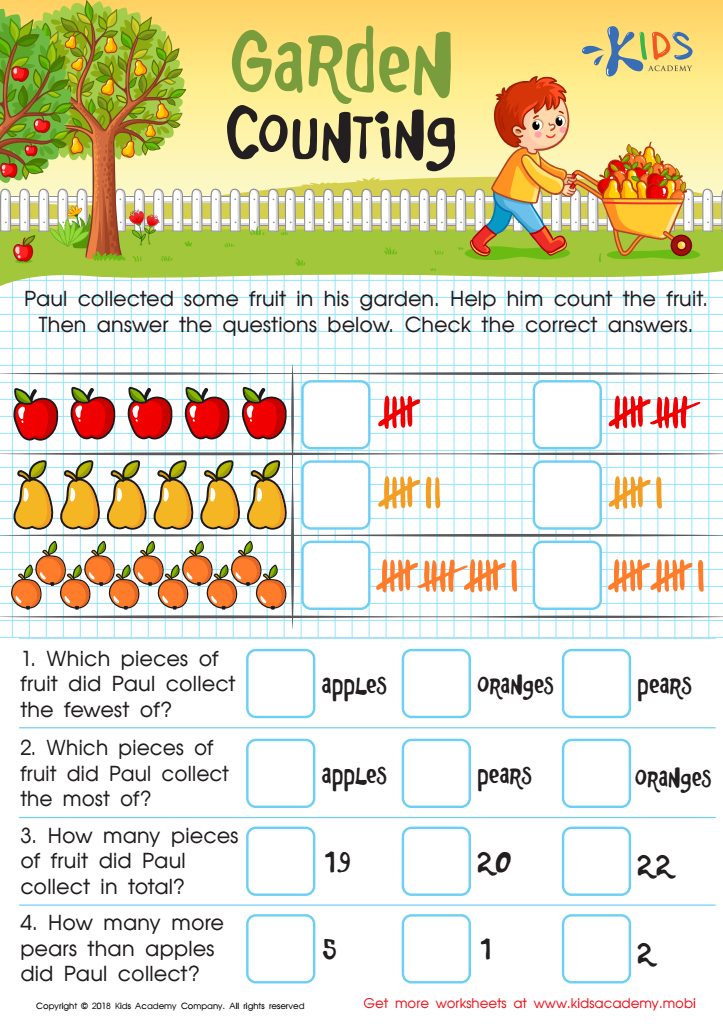 Garden Counting Worksheet