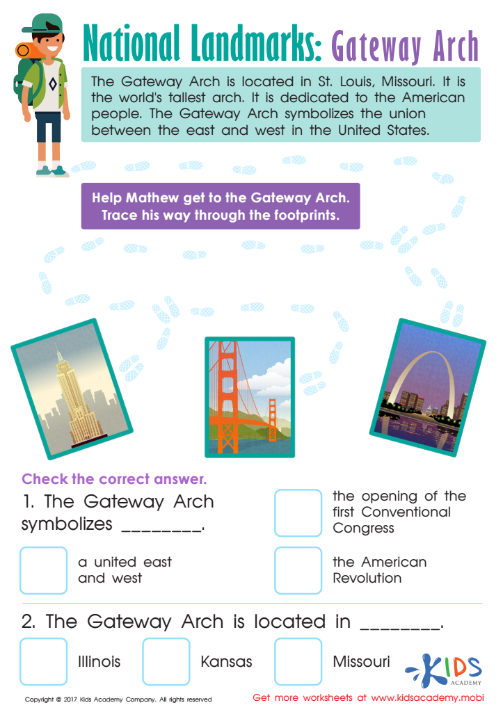 Gateway Arch Printable Worksheet