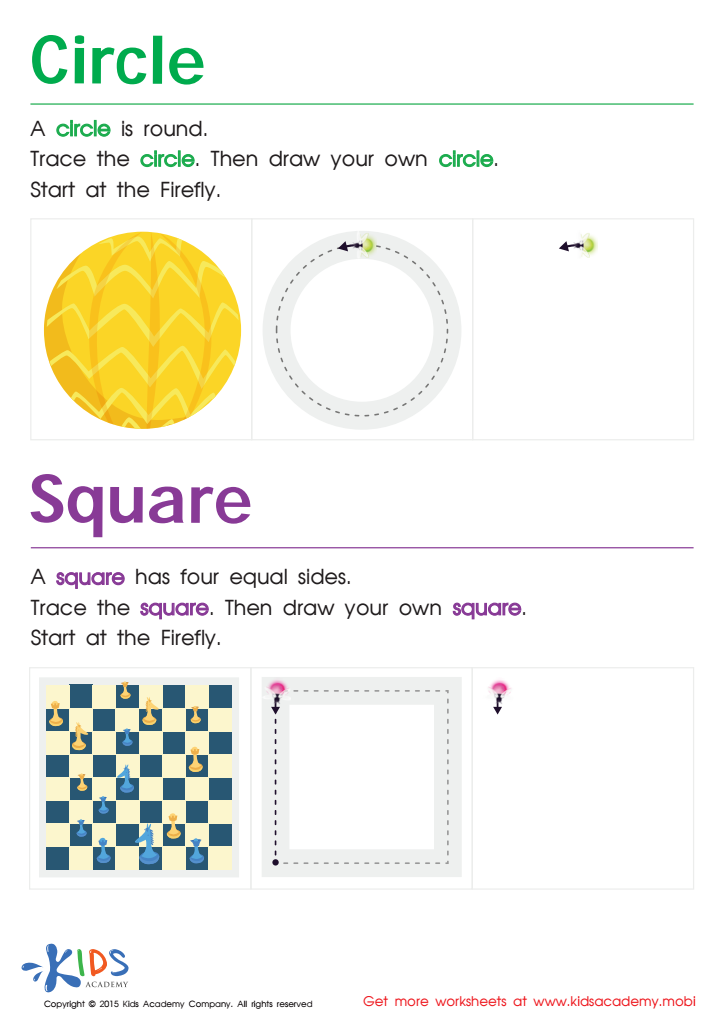 Geometric Shapes for Kids: Trace And Draw a Circle And a Square PDF